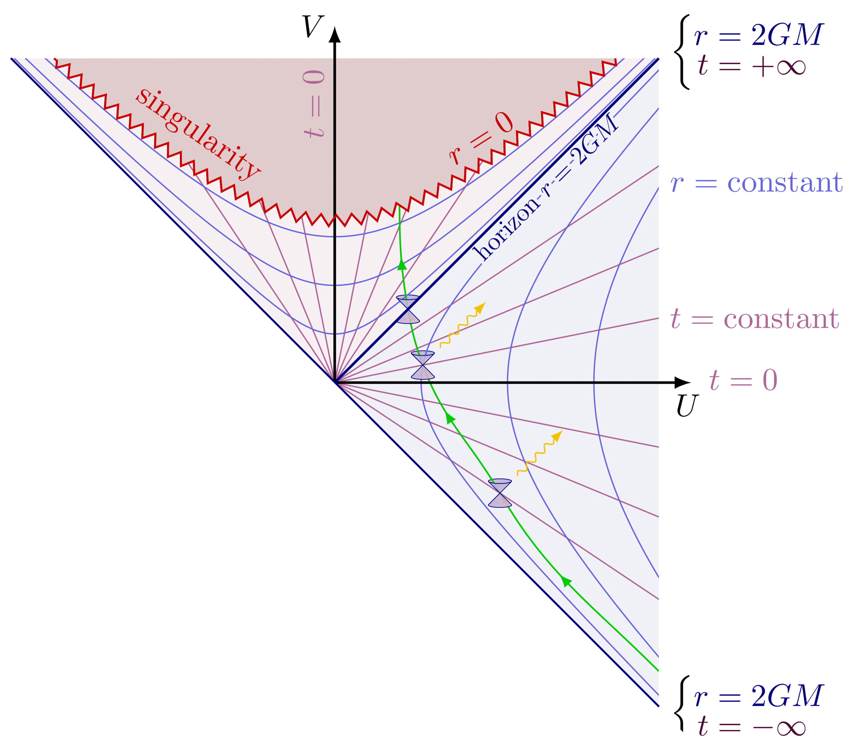 lightcones neer black hole